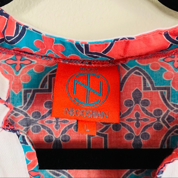 Tracy Negoshian Greek Key Print Tunic Top - Picture 3 of 5